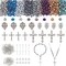 Rosary Jewelry Making Kit 1064pcs Easter Necklace Making Set Rosary Prayer Making Supplies First Communion Necklace Set Cross Beads Kit for Ramadan Bracelet Necklaces Jewelry Making